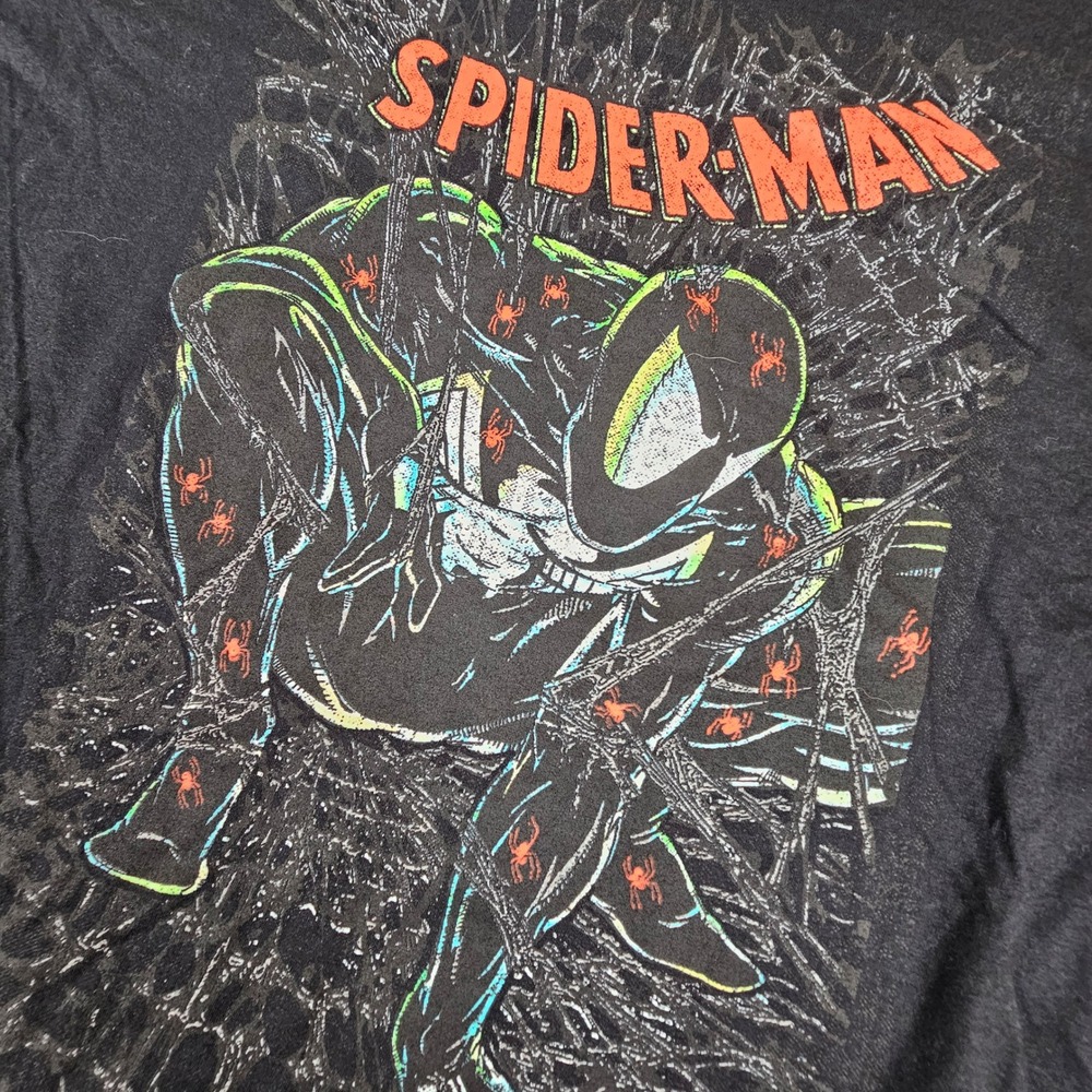 Marvel Spider-Man Graphic T-Shirt‎ Mens XL Black Short Sleeve New McFarlane Art